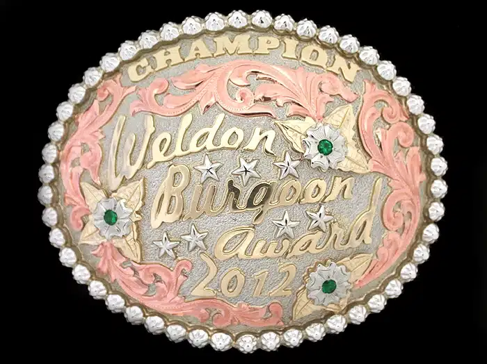 #20129 Frosted Background, 3 Tone Trophy Buckle