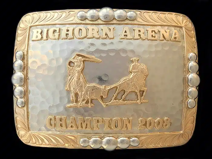 #20140C Hammered Background, 2 Tone Trophy Buckle