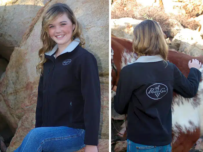 #80019 Youth Jacket, add your logo to the front and back. (Plus extra for monogram Logo) (PCYJACKET-BLA)